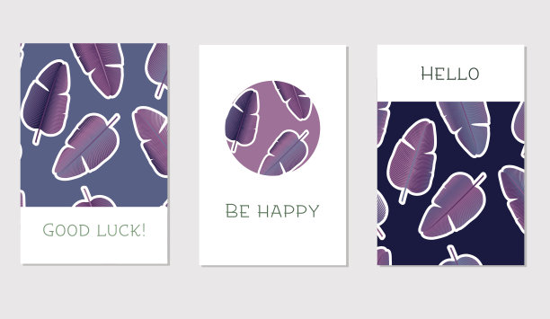 一套创造性的普遍花卉卡在热带风格素材图片