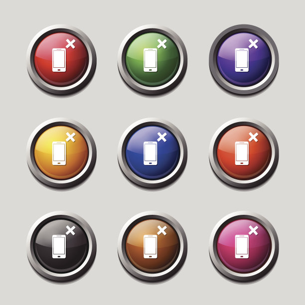 智能手机彩色矢量图标设计图片下载