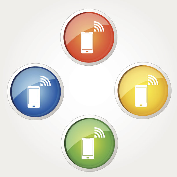 智能手机彩色矢量图标设计图片下载