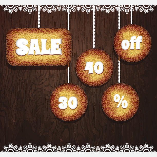 圣诞饼干与价值折扣销售向量图片下载