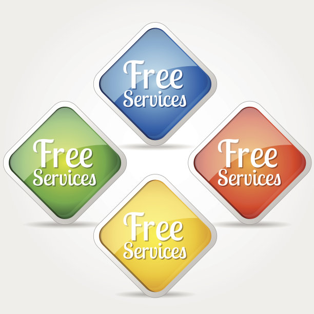 免费服务彩色矢量图标设计图片下载