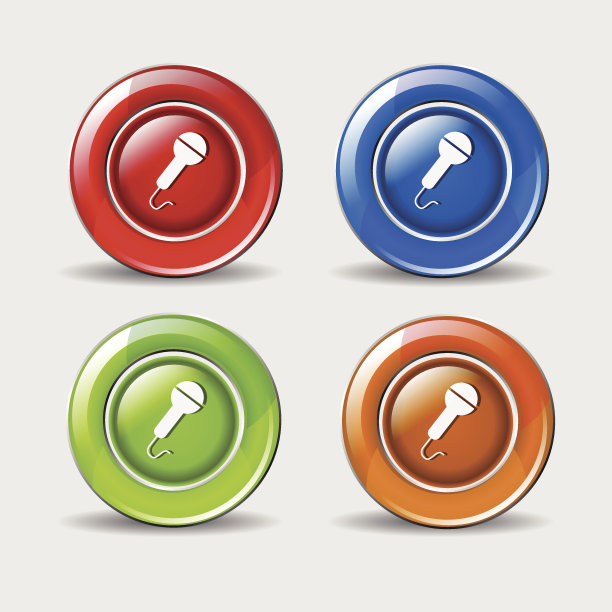 麦克风彩色矢量图标设计图片下载