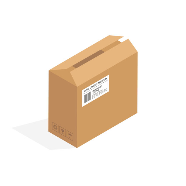 等距纸箱包装隔离，矢量插图设计图片下载