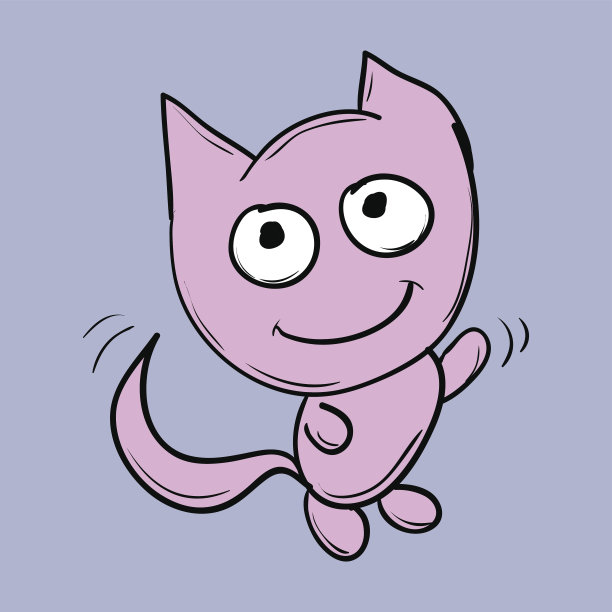 有趣的猫。适合儿童故事和童话故事。向量图片下载