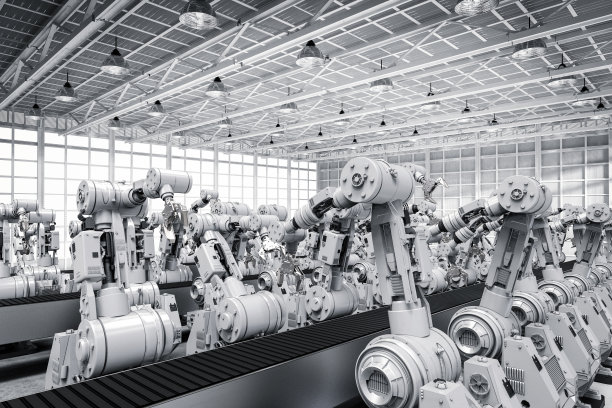 带空传送带的机械臂素材图片