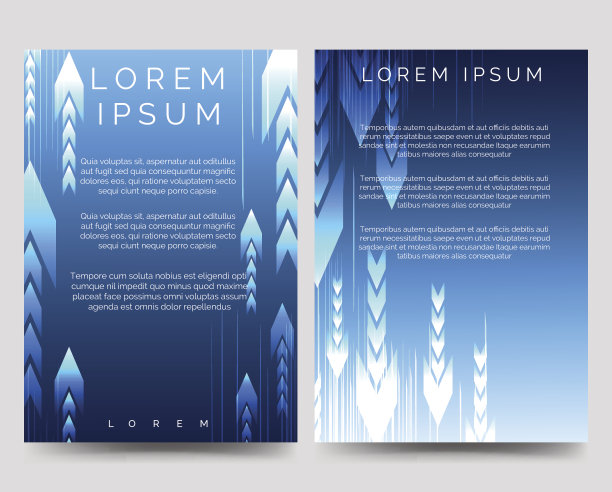 带箭头的蓝色宣传册模板图片下载