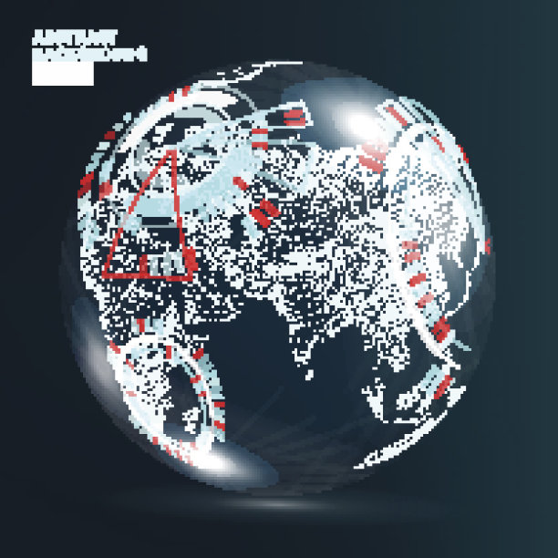 未来全球化接口。地球科学技术文摘背景。矢量图图片下载