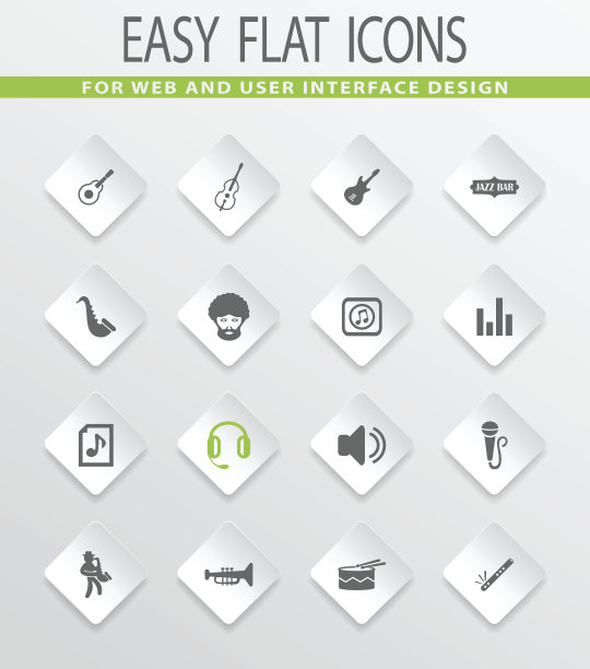 爵士和布鲁斯图标集图片下载