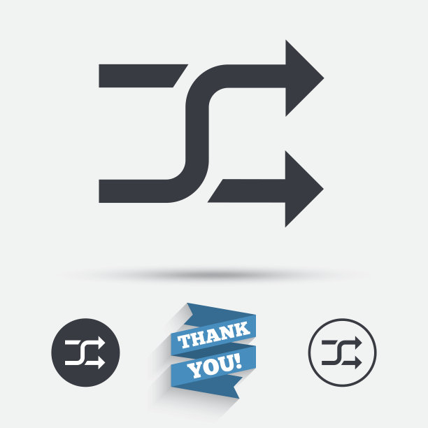 洗牌标志图标。随机的象征。素材图片