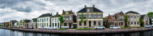 早上在镇上，荷兰频道。图片下载