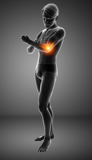 男人感到肘部疼痛图片下载