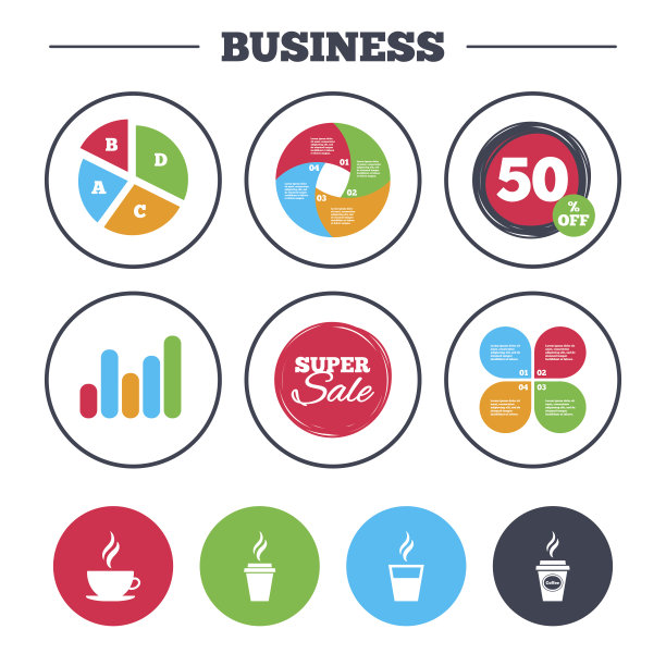 咖啡杯图标。热饮杯符号。图片下载