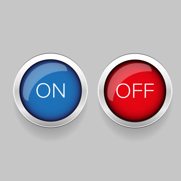 开关按钮红色和蓝色图片下载