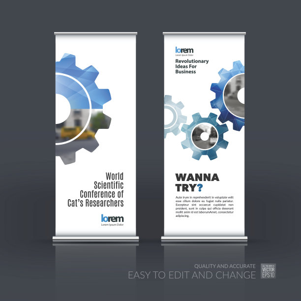 向量集现代卷旗架设计与图片下载