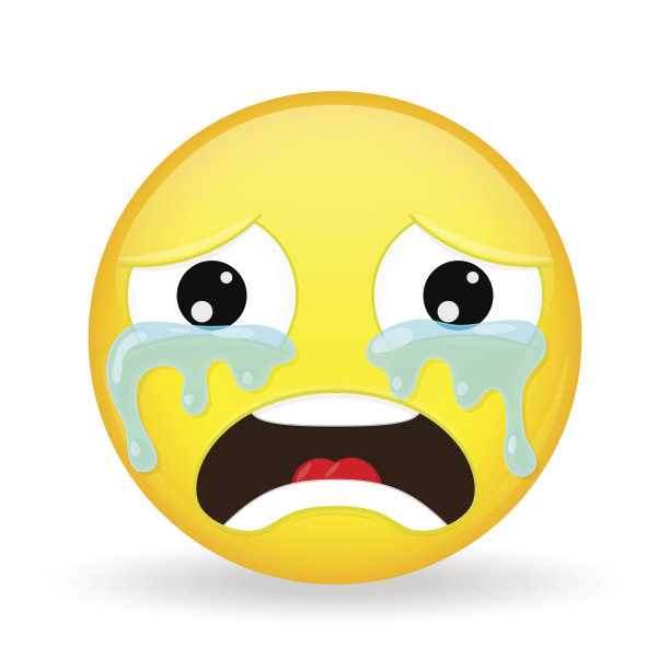 emoji哭。悲伤的情绪。哭泣的表情符号。图片下载