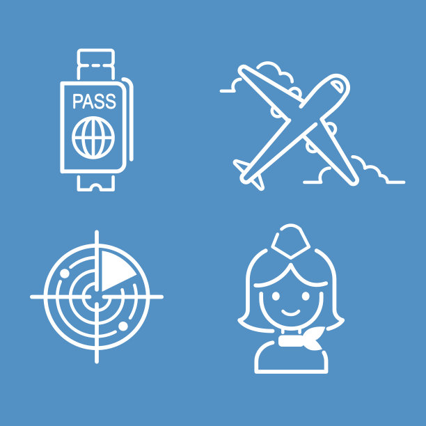 航空图标向量集。图片下载