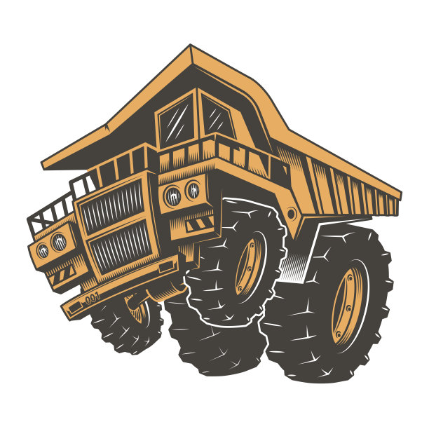 巨大的进取型施工卡车图片下载