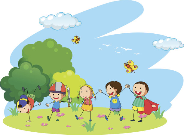 孩子们在花园里玩图片下载