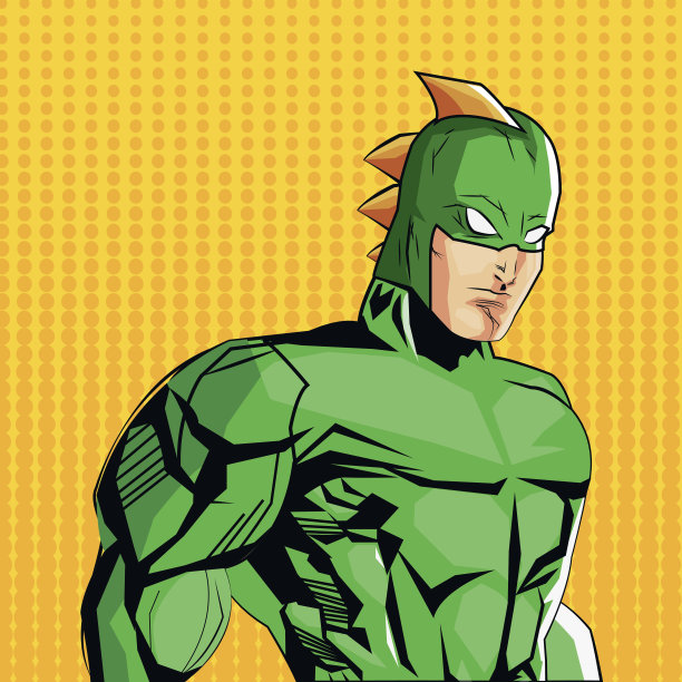 绘制超级英雄卡通，矢量插图图片下载