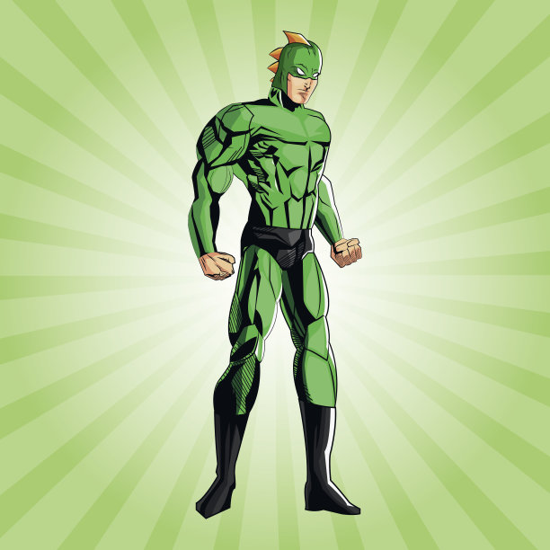 绘制超级英雄卡通，矢量插图图片下载