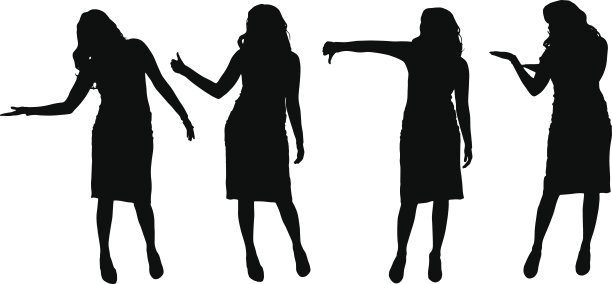 一个女商人的矢量剪影。图片下载