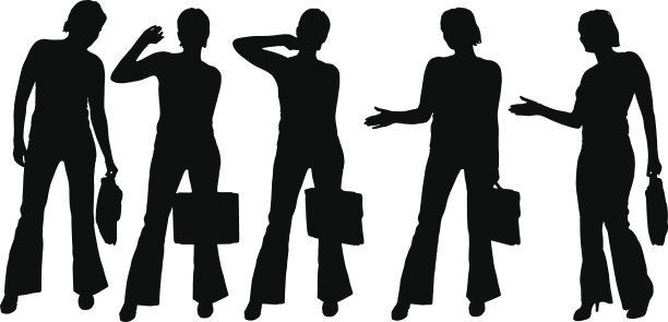 一个女商人的矢量剪影。图片下载