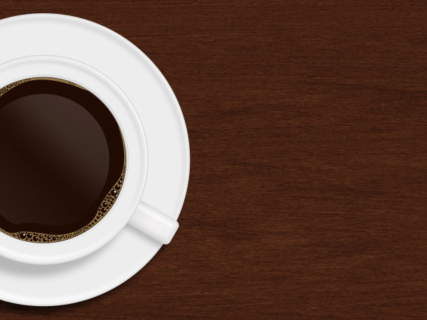 木桌上放着一杯咖啡图片下载
