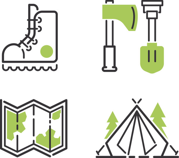 野营图标矢量隔离图片下载