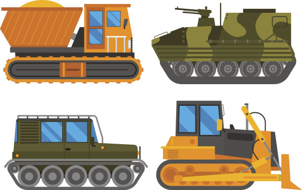 履带式车辆拖拉机矢量图片下载
