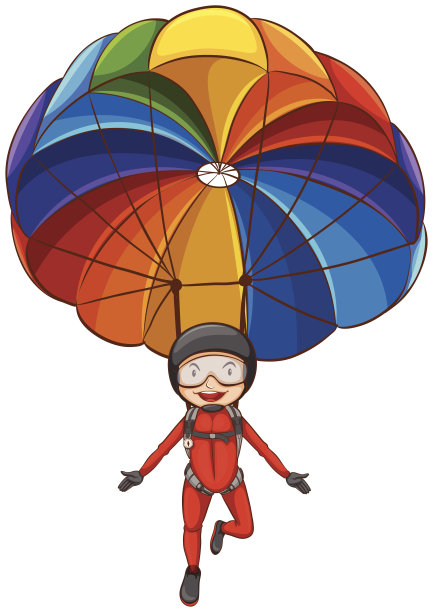 一个带着降落伞的女孩的简单素描图片下载