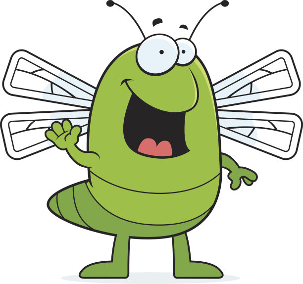 卡通蜻蜓挥舞着图片下载