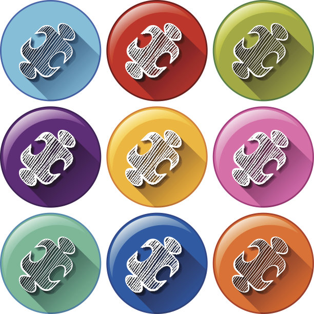 圆形图标与数学难题图片下载