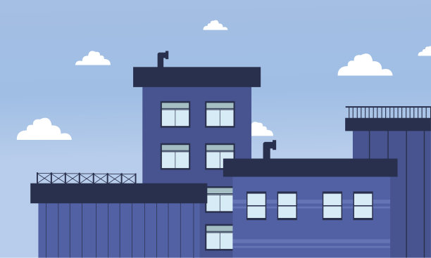 城市建筑平面矢量插图图片下载