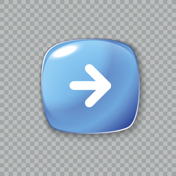 右箭头图标。光滑的蓝色按钮。矢量图图片下载