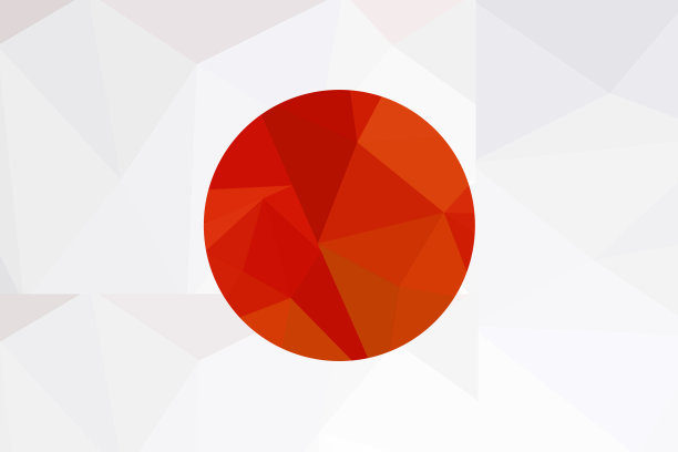日本国旗-三角形多边形图案图片下载