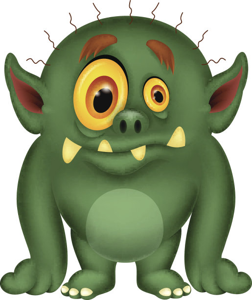 绿色怪物卡通图片下载