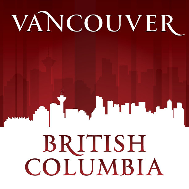 温哥华不列颠哥伦比亚省加拿大城市轮廓线图片下载