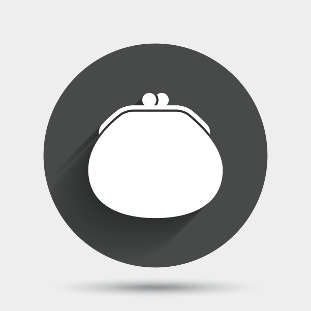 钱包标志图标。现金袋的象征。图片下载