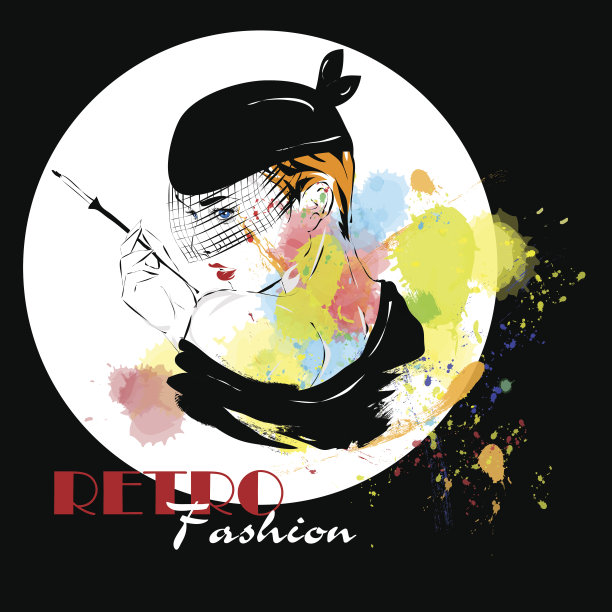 素描风格的时尚女孩图片下载