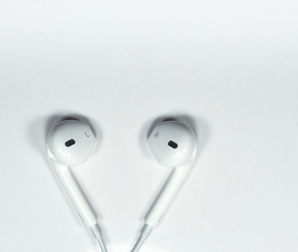 平躺角度:白色耳机图片下载
