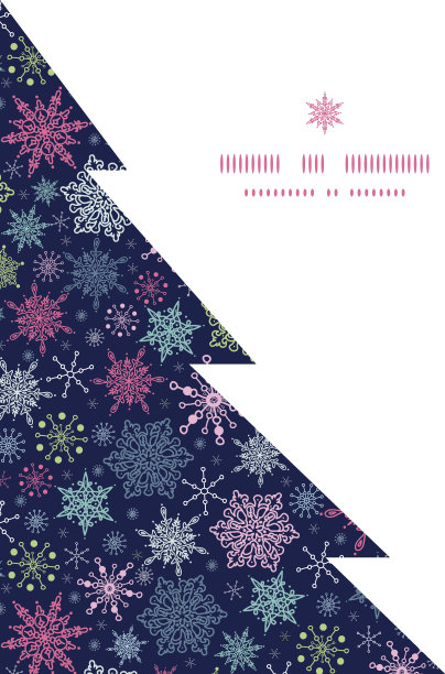 夜空上的雪花矢量圣诞雪花剪影图案框架图片下载