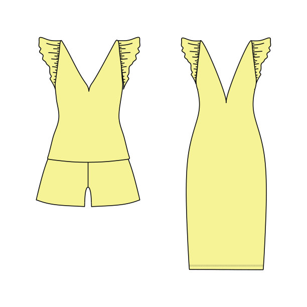 女人的家居服。睡衣。短裤和顶部。的衣服。图片下载