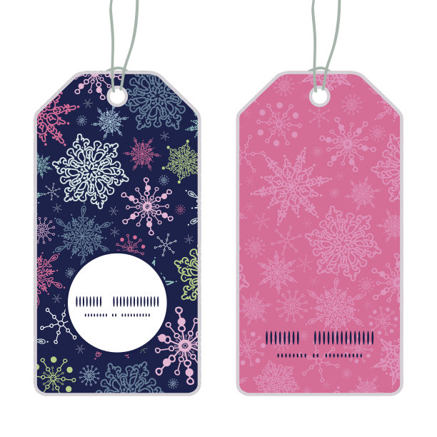 矢量夜空圣诞雪花剪影图案框架图片下载