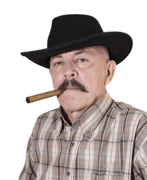 那个留着胡子，戴着黑帽子的牛仔图片下载