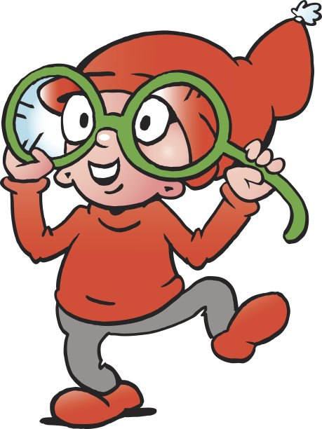 戴着绿色大眼镜的圣诞小精灵图片下载