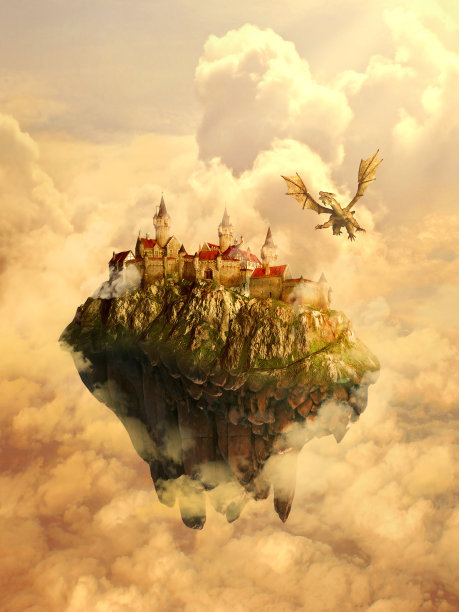 城堡被入侵，被龙保护素材图片