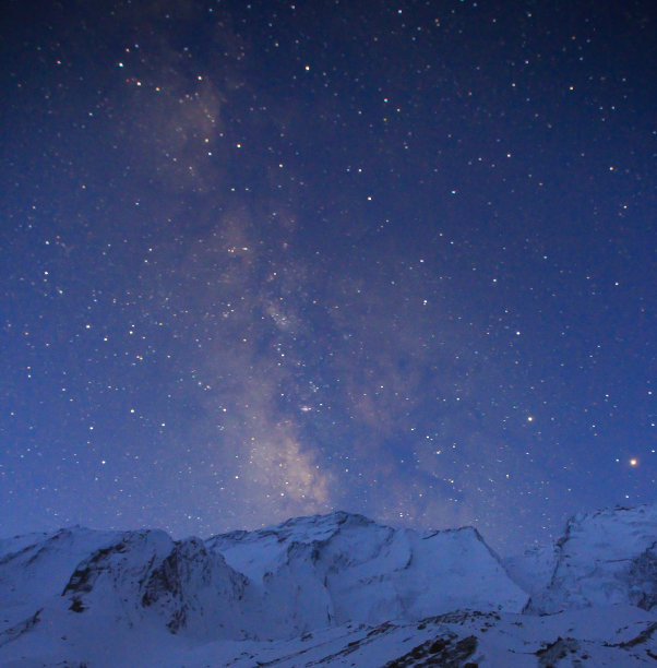 银河系和喜马拉雅山的雪山图片下载