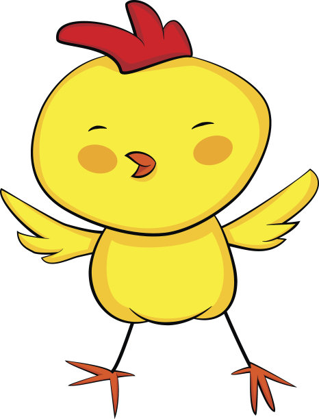 可爱的卡通黄色婴儿公鸡图片下载
