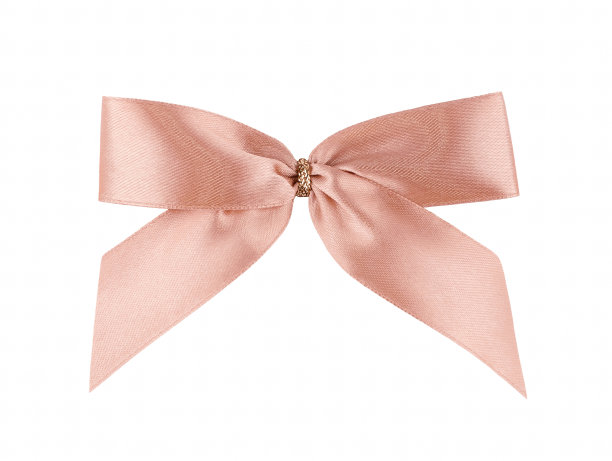 粉红色丝带蝴蝶结孤立在白色背景上图片下载