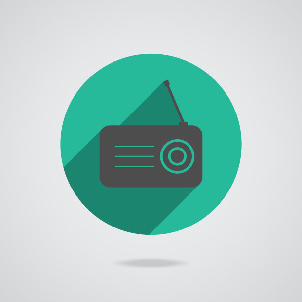 无线电平面图标剪影图片下载